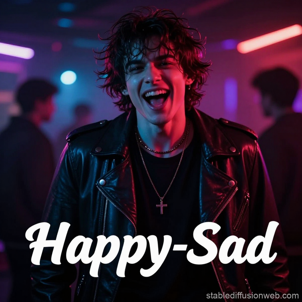 Happy-Sad Pop Rock Vibe with Neon Lighting