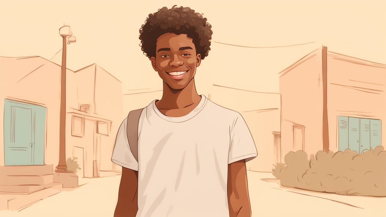 Happy Young Hipster Smiling Outdoors