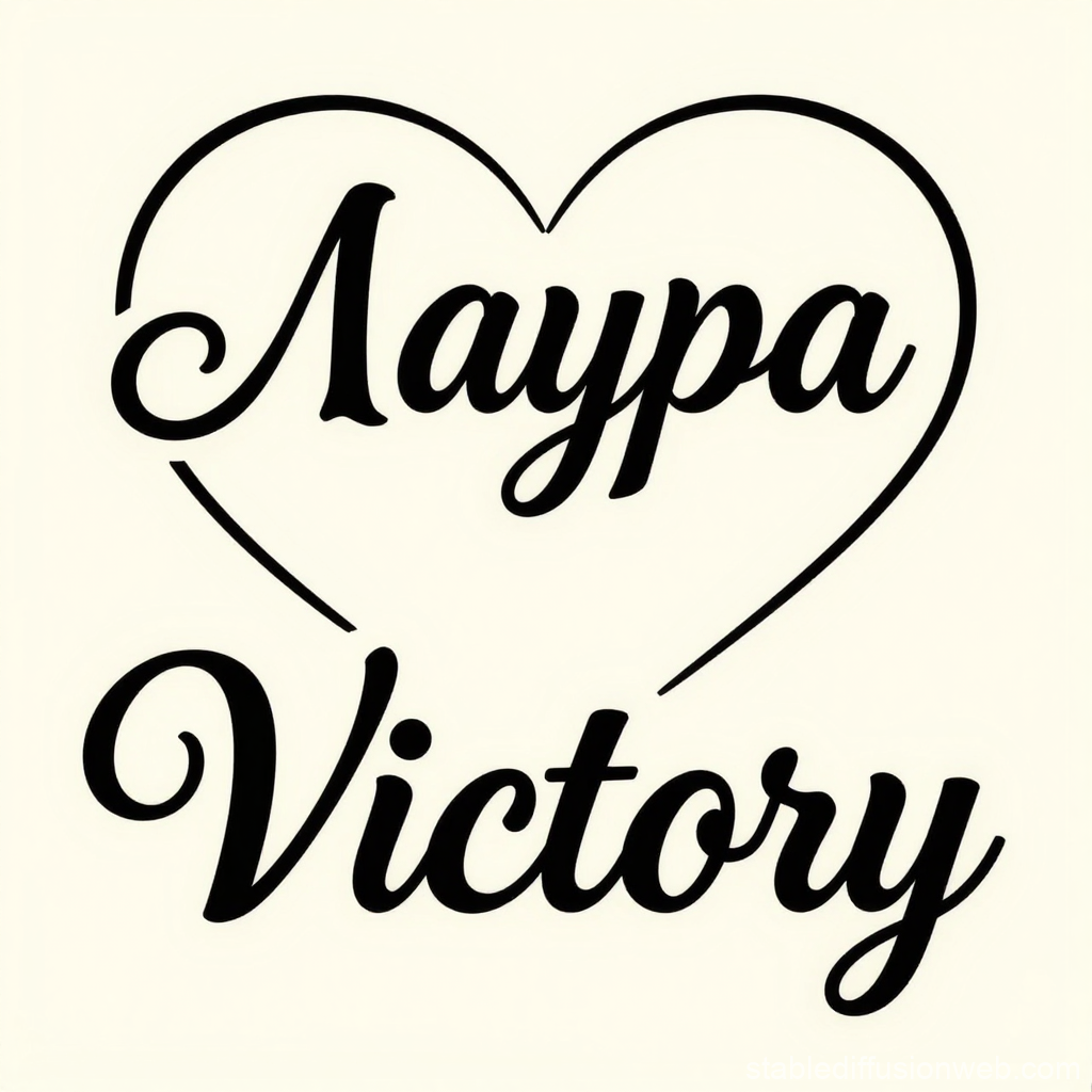 Heart-Shaped Typography with 'Лаура Victory'