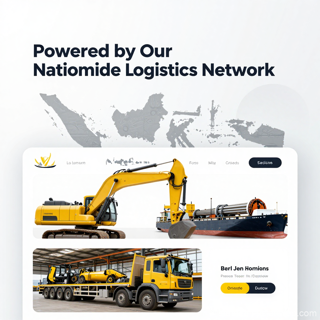 Heavy Equipment Logistics Network with Excavator and Transport Truck