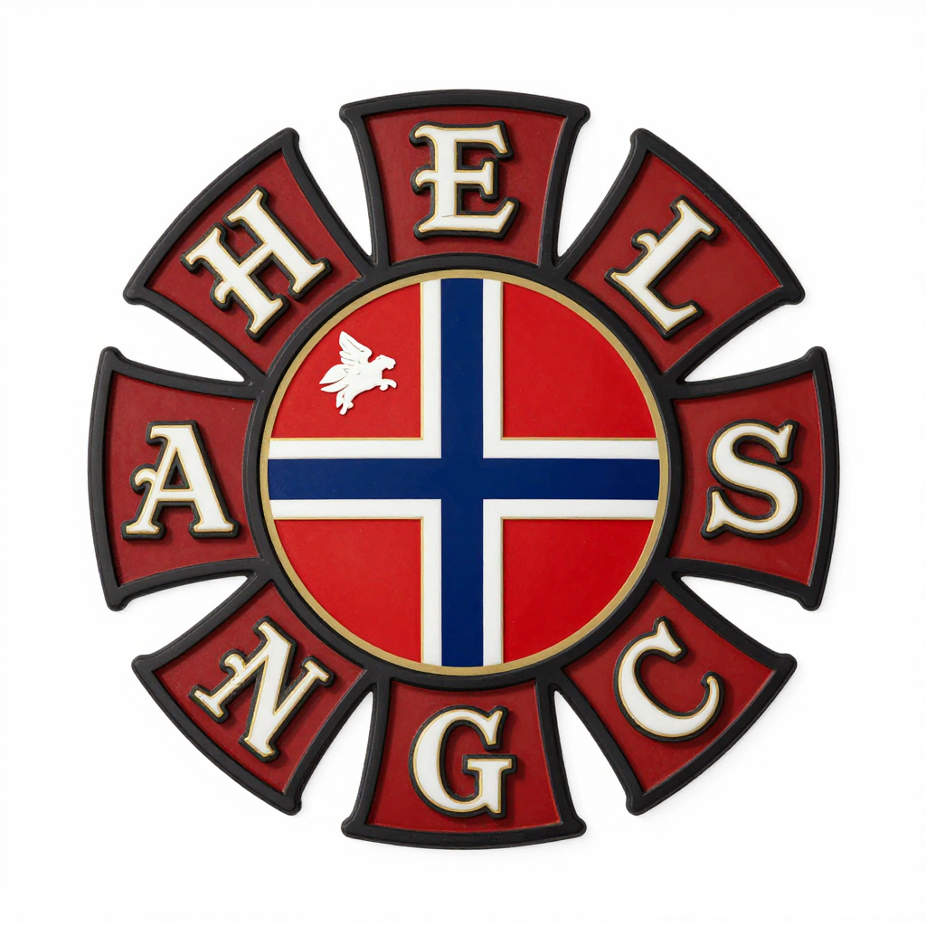 Hells Angels MC Norway Emblem with Norwegian Flag