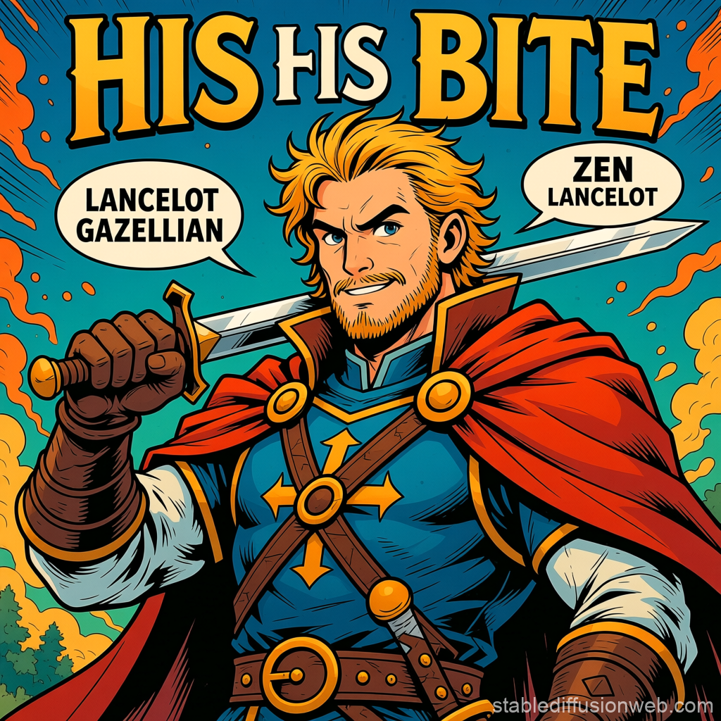 Heroic Warrior Lancelot Gazellian in Comic Style