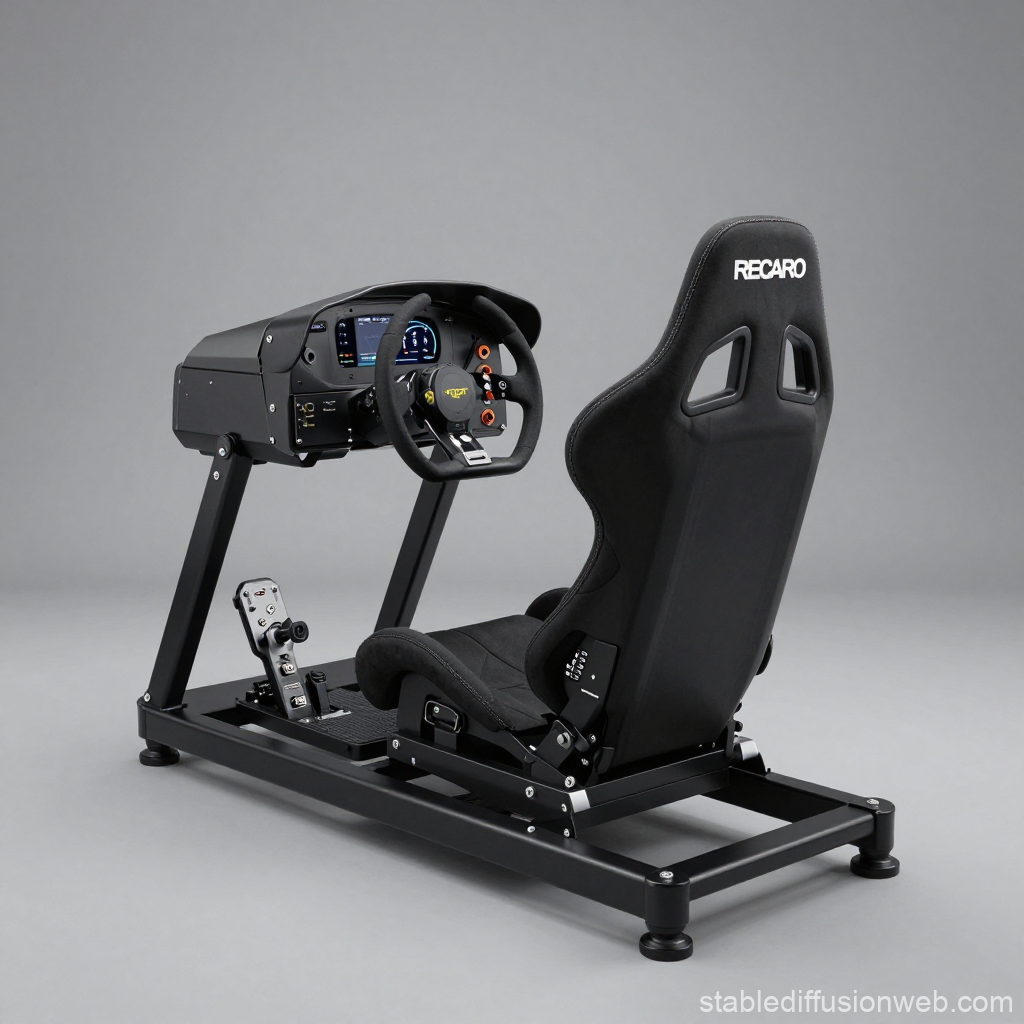 High-End Racing Simulator Setup with Recaro Seat