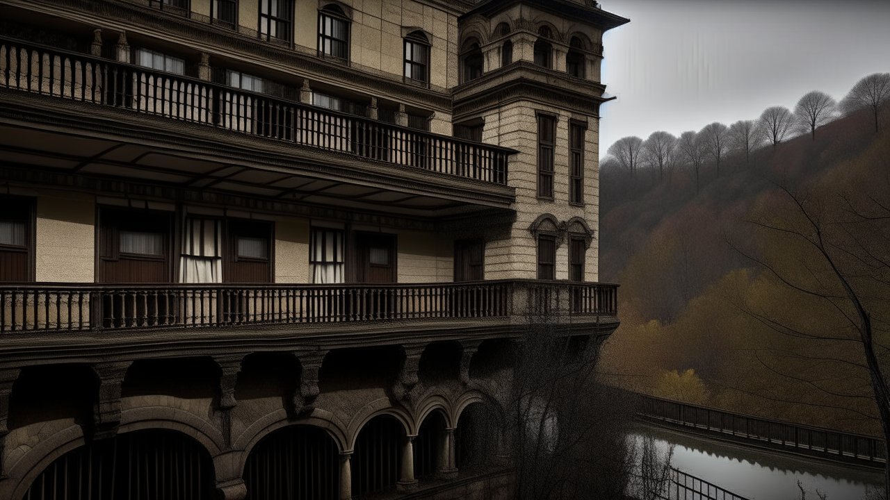 Historic Building Overlooking Misty Hills