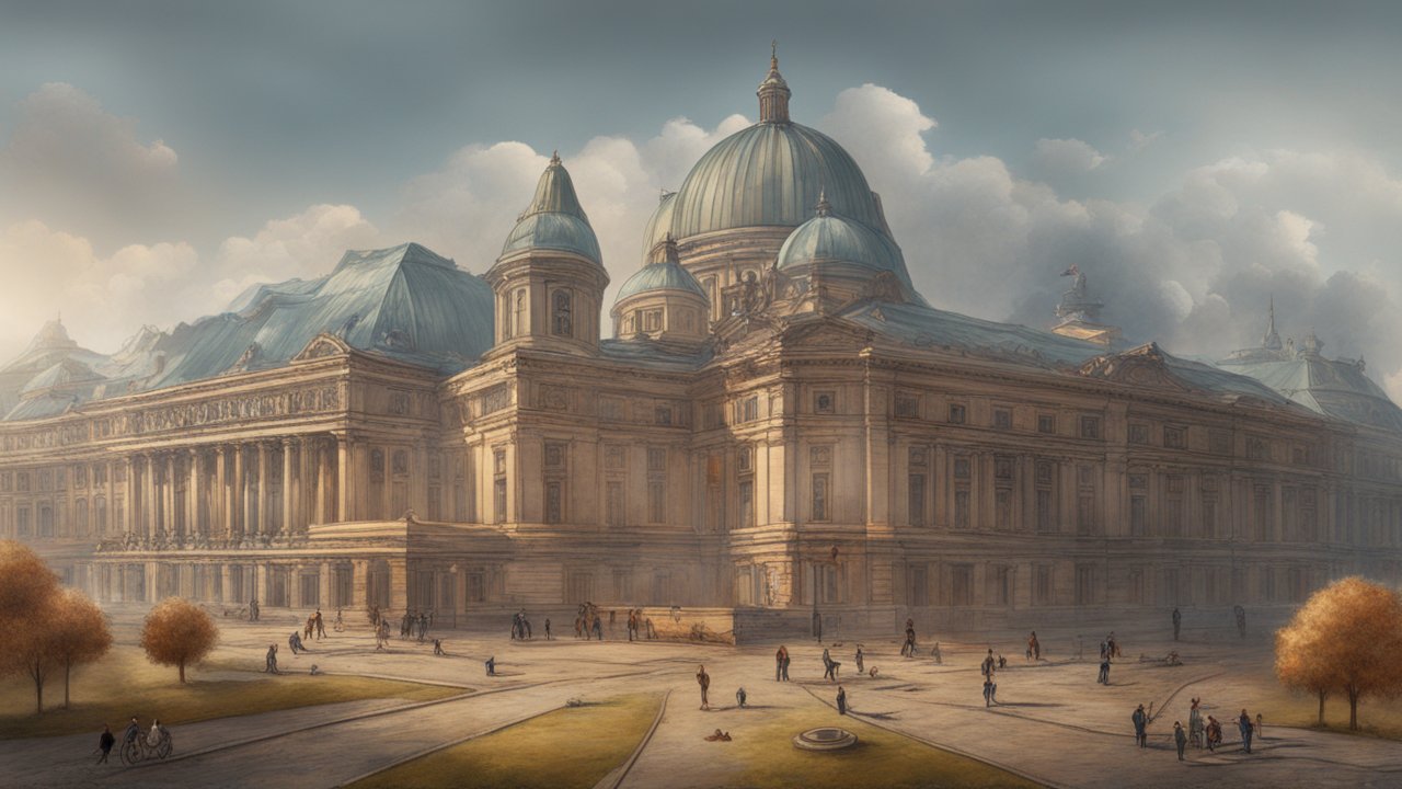 Historic Grand Palace with Dome and Columns