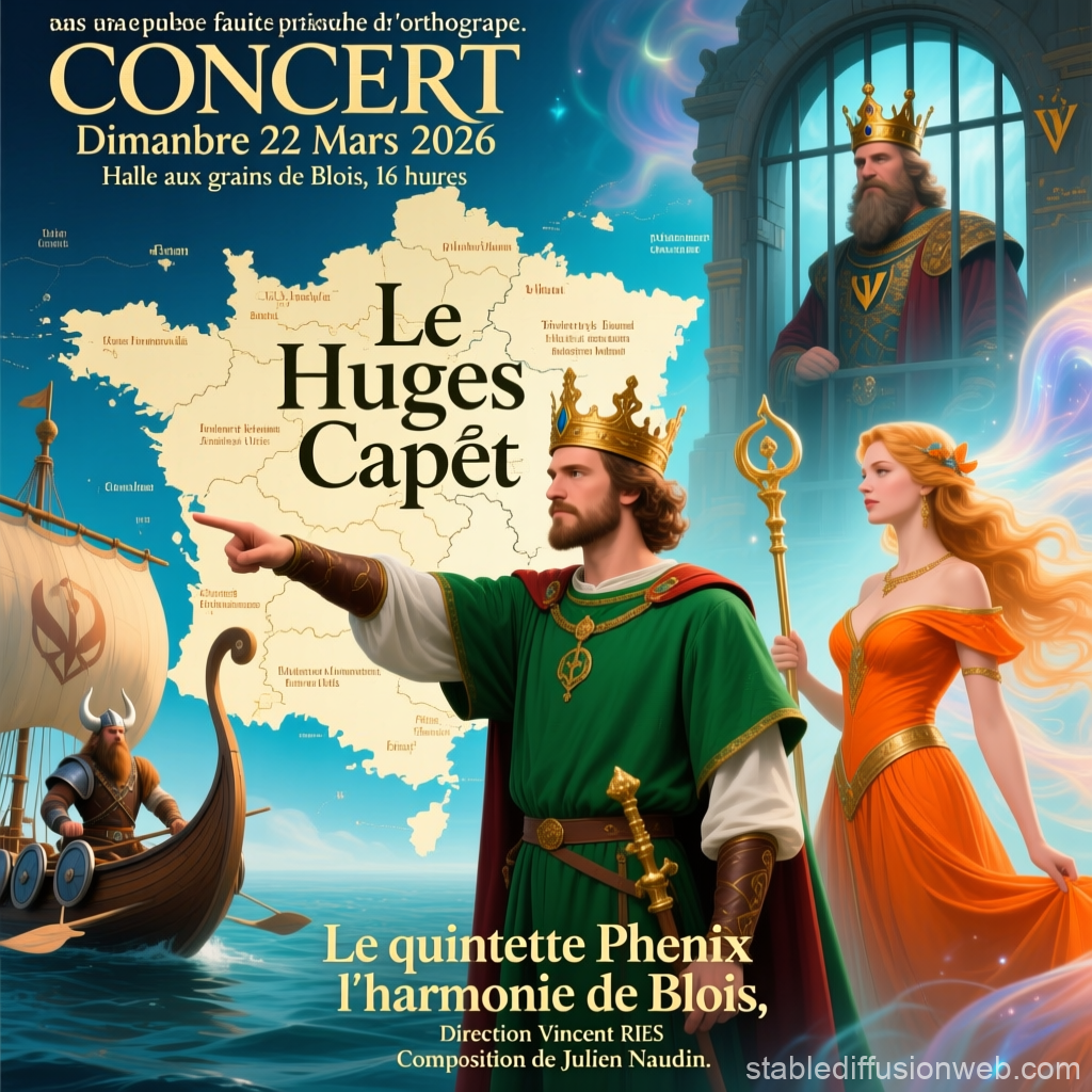 Historical Concert Poster Featuring Le Huges Capét