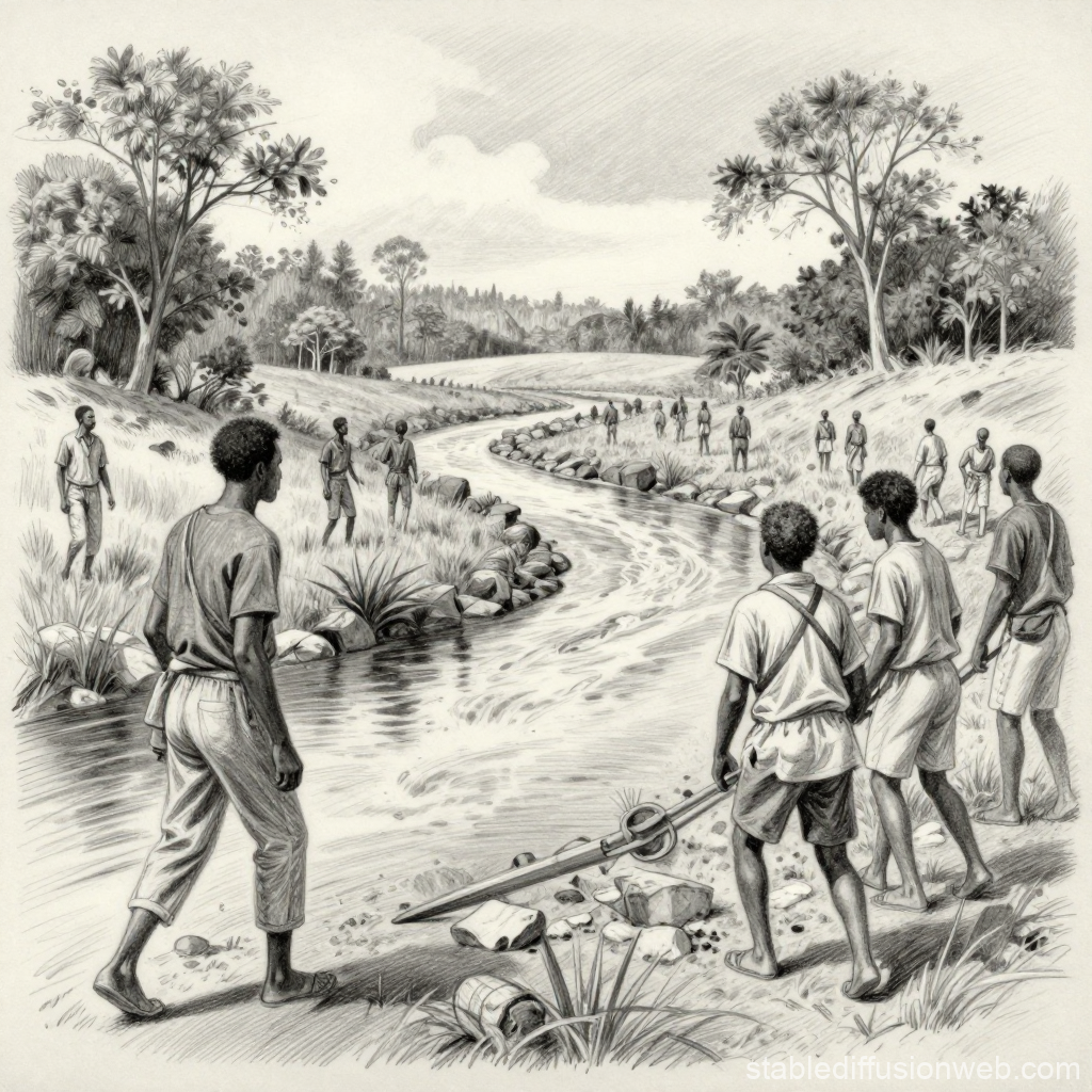 Historical Scene of River Crossing Resistance