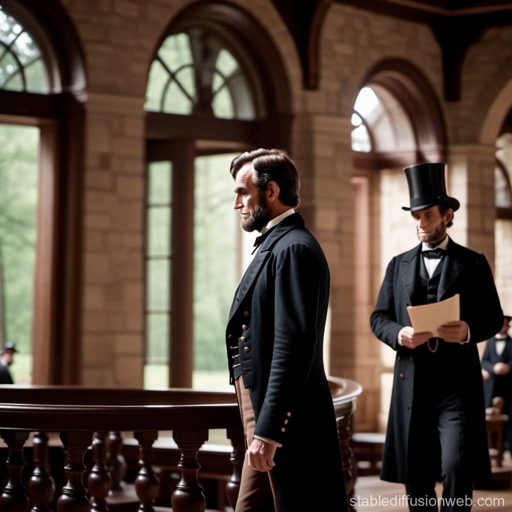 Historical Scene with Two Men in 19th Century Attire