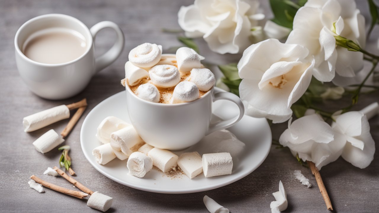Homemade Marshmallow Dessert Cup with Hot Beverage