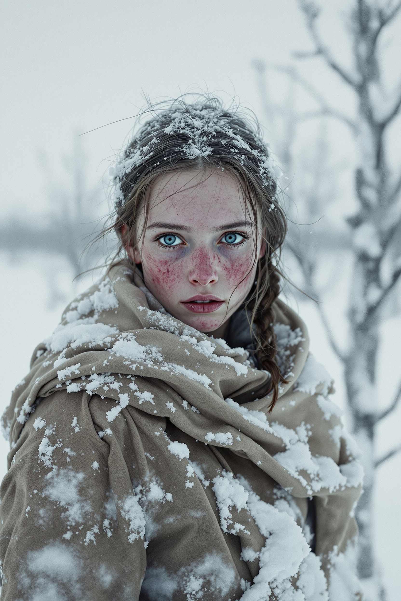 Hyper Detailed Cinematic Winter Portrait of a Young Woman