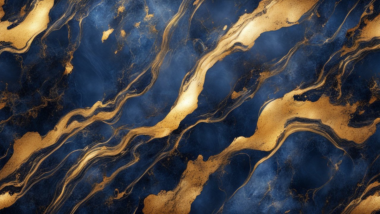 Hyper Realistic Navy Blue and Gold Marble Texture