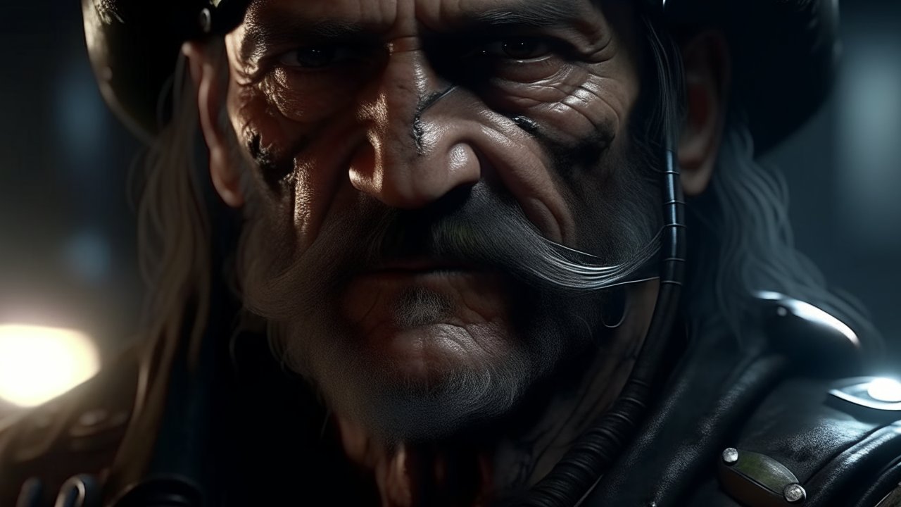 Hyper-Realistic Portrait of a Rugged Man with Mustache