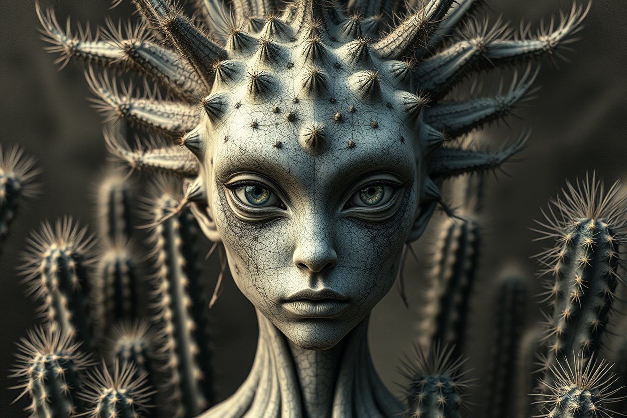 Hypercomplex Cactus Sylph with Symmetrical Spikes