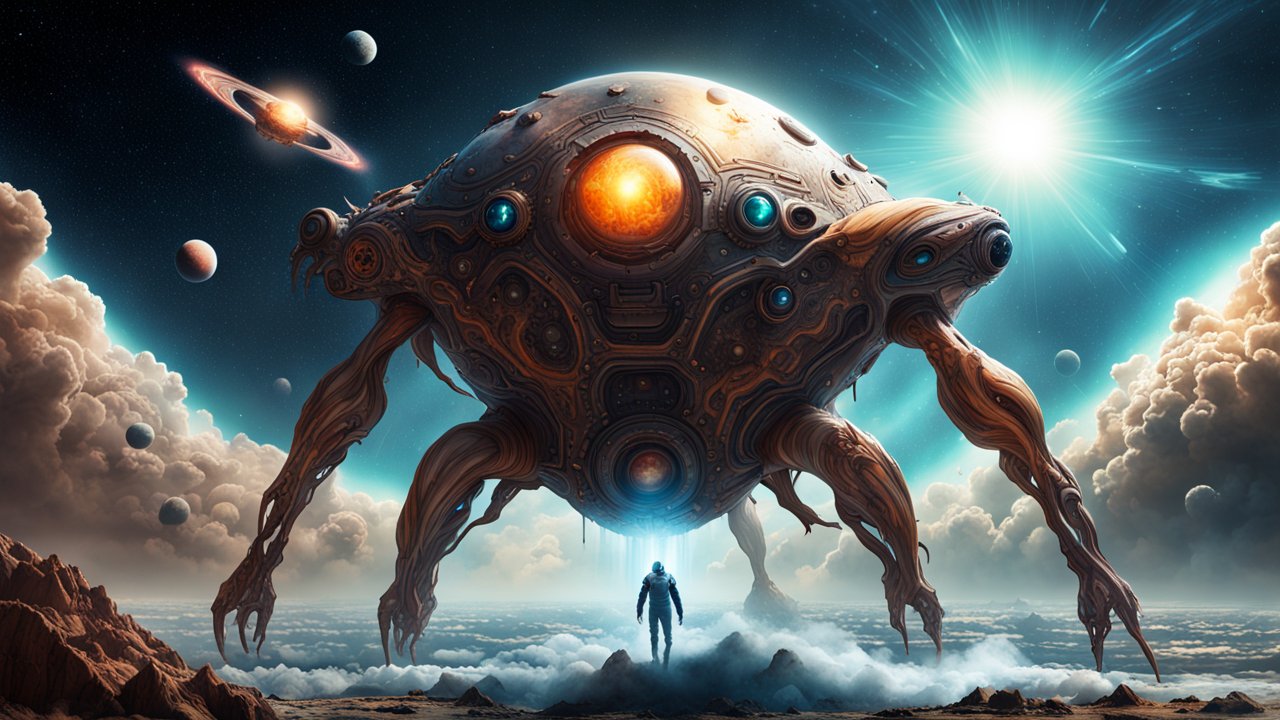 Hyperrealistic Sci-Fi Alien Machine on a Distant Planet