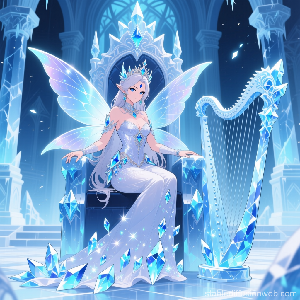 Ice Fairy Queen on Crystal Throne