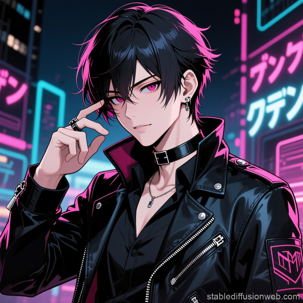 Ikemen Jandere in Neon City Night