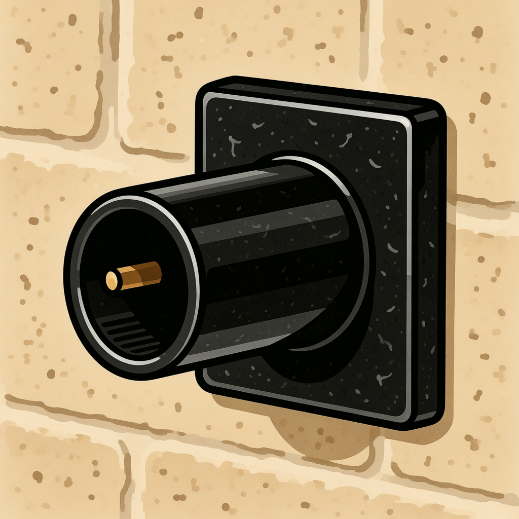 Illustration of a Black Wall-Mounted Knob