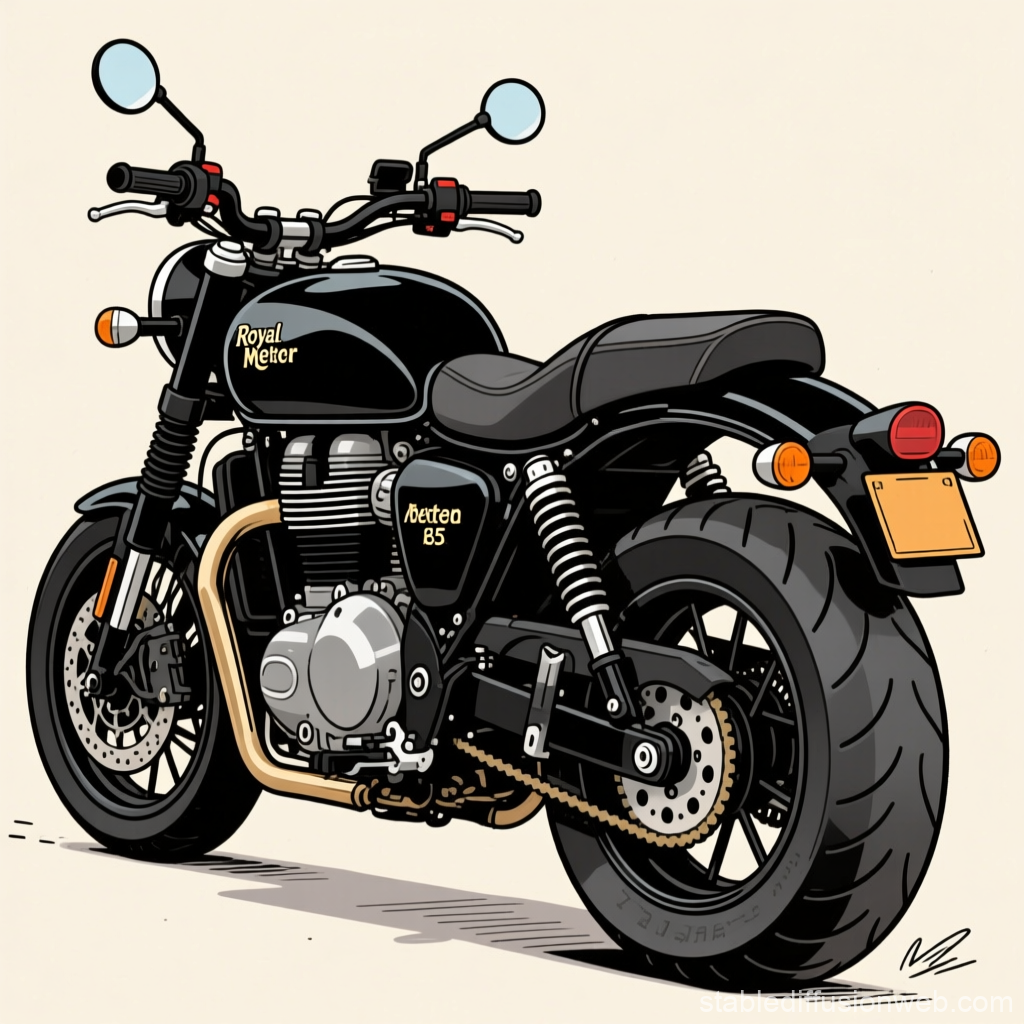 Illustration of a Classic Royal Meter Motorcycle