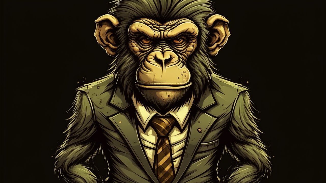 Illustration of a Monkey Boss in a Suit