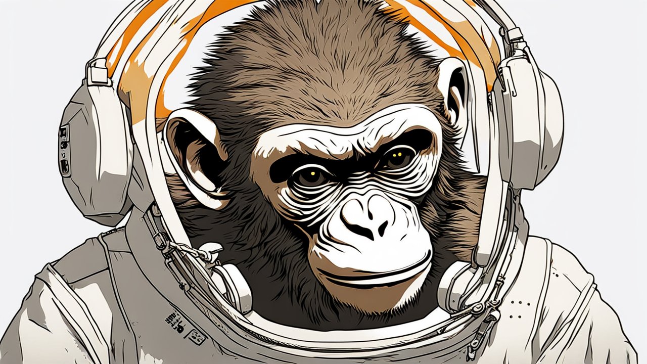 Illustration of a Monkey in an Astronaut Suit