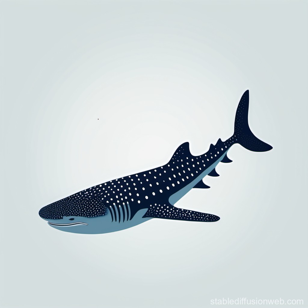 Illustration of a Whale Shark with White Spots
