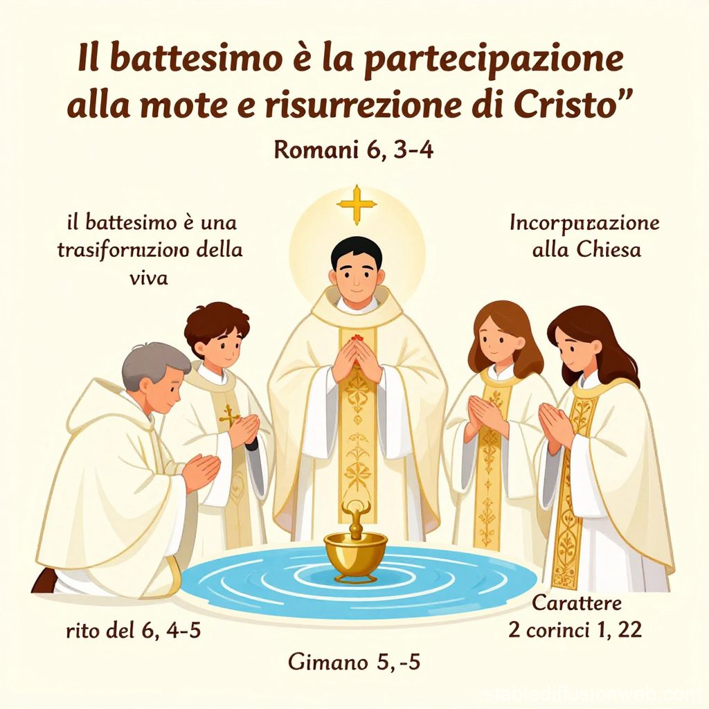 Illustration of Baptism Ritual with Biblical References