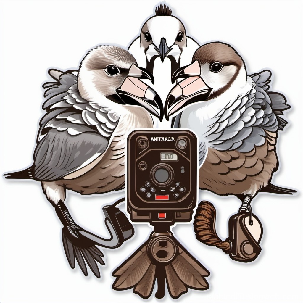 Illustration of Three Birds with a Trail Camera