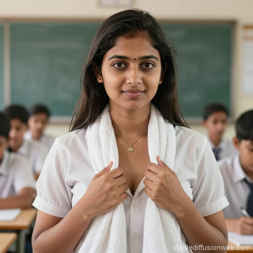 Indian Female Principal in Classroom Setting