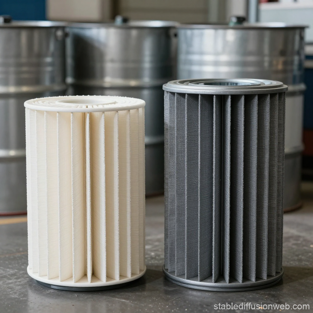 Industrial Air Filter Cartridges in Workshop