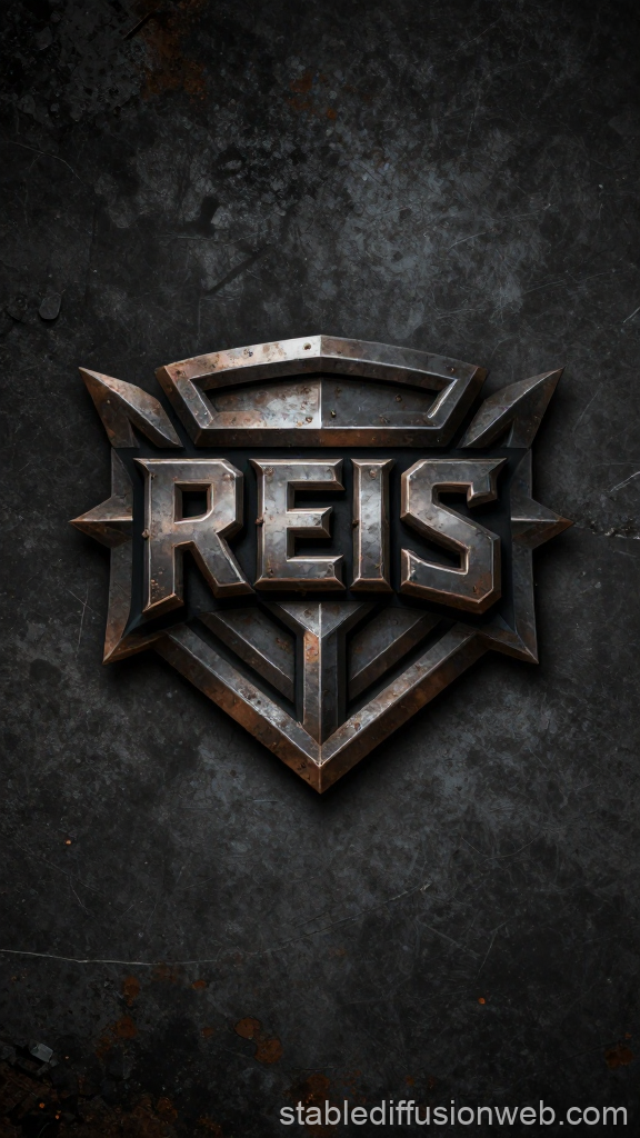 Industrial Metal Emblem with 'REIS' Text