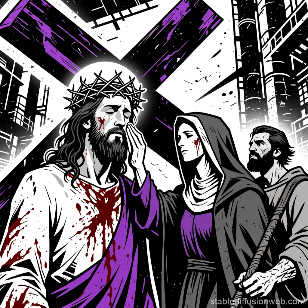 Industrial Punk Crucifixion Scene