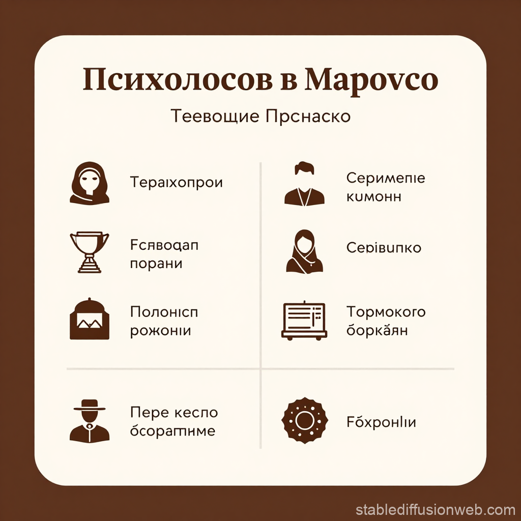 Infographic on Psychologists in Morocco with Icons