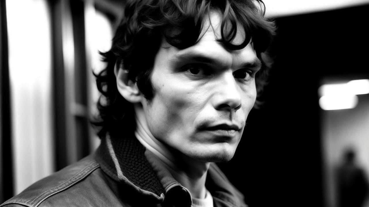 Intense Black and White Portrait of a Man