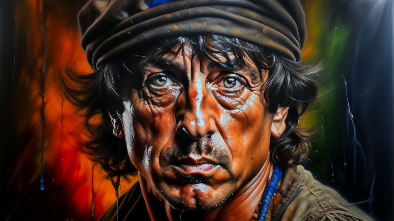 Intense Portrait of a Soldier in Oil Painting Style
