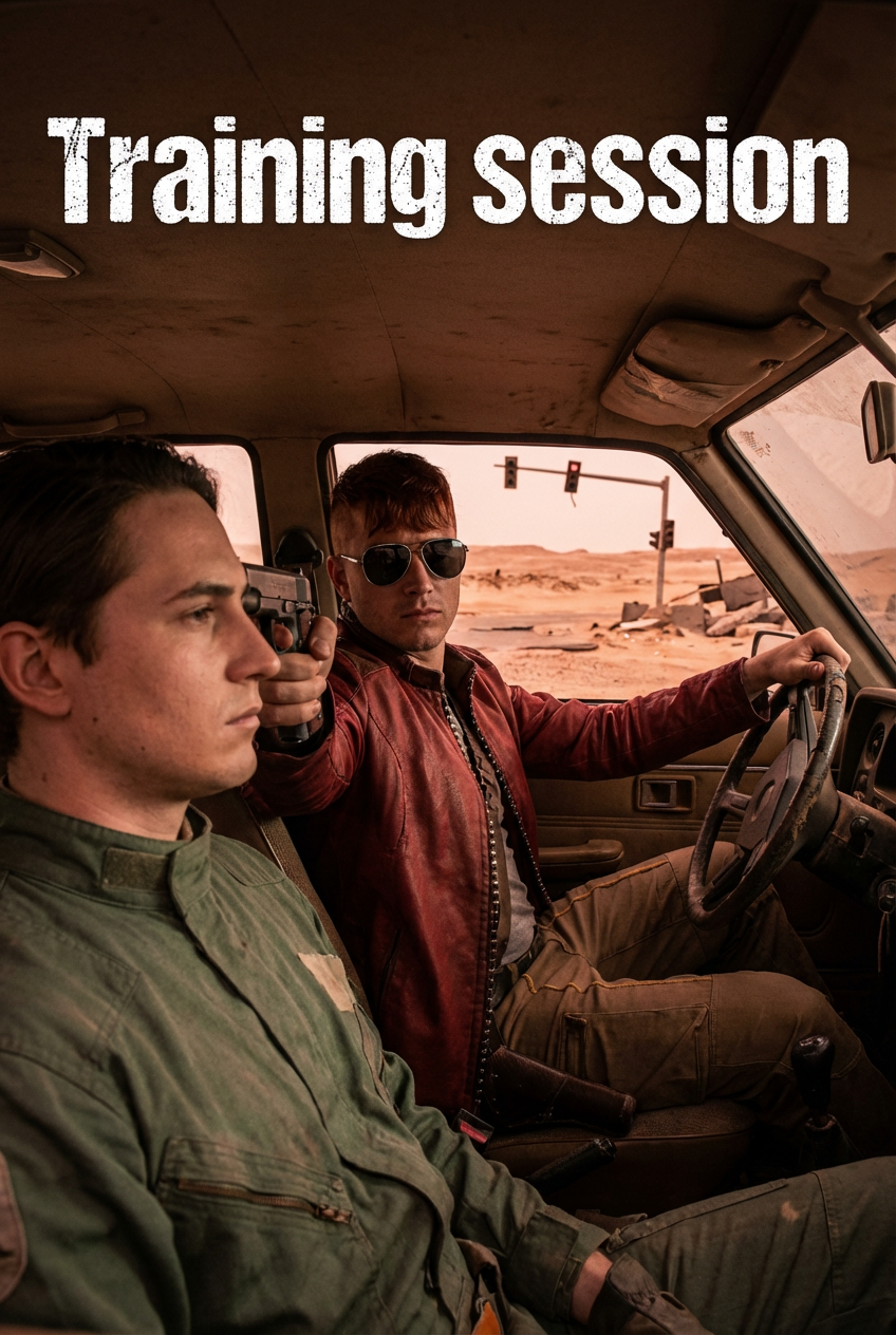 Intense Training Session in Desert Vehicle