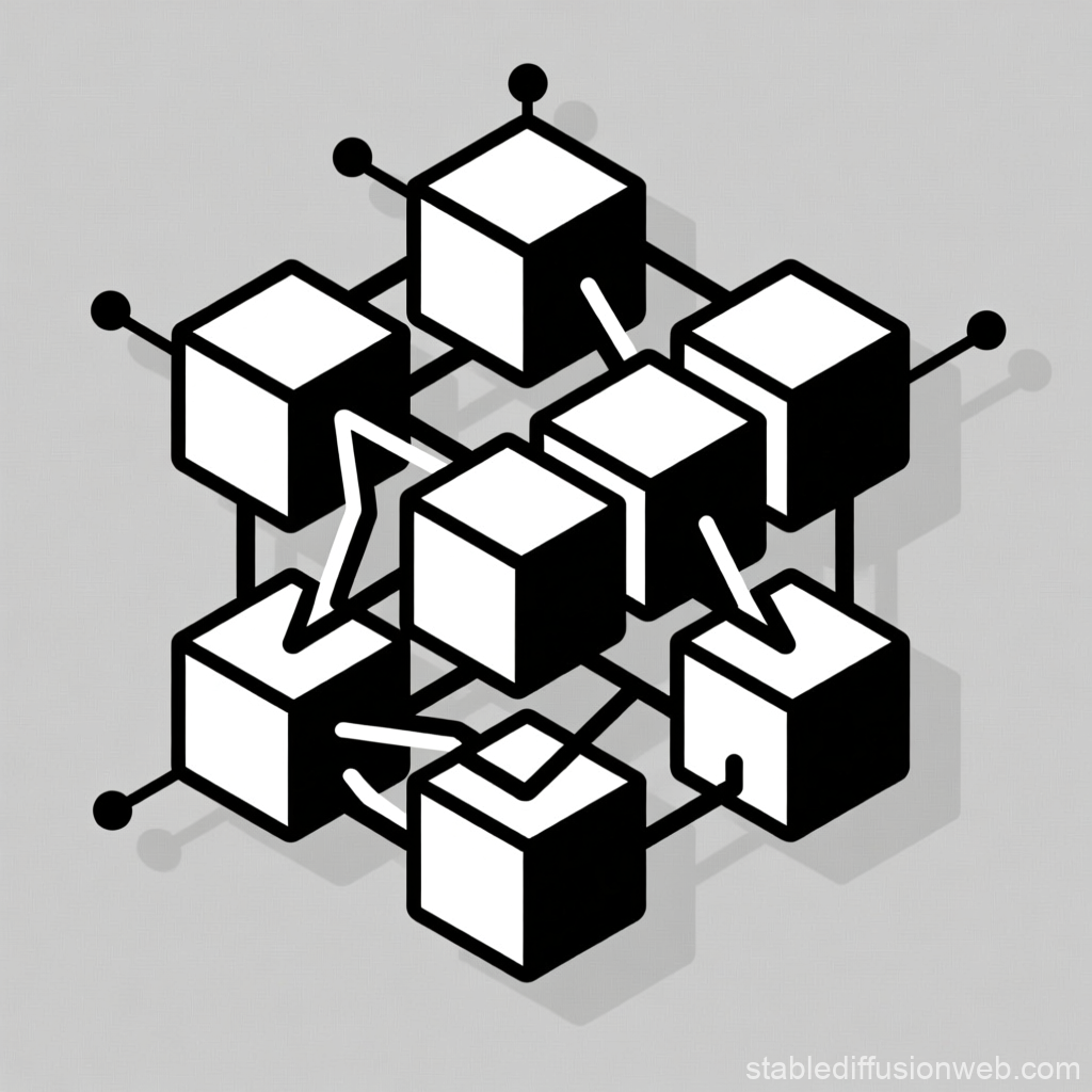 Interlocking Dice Network Pictogram