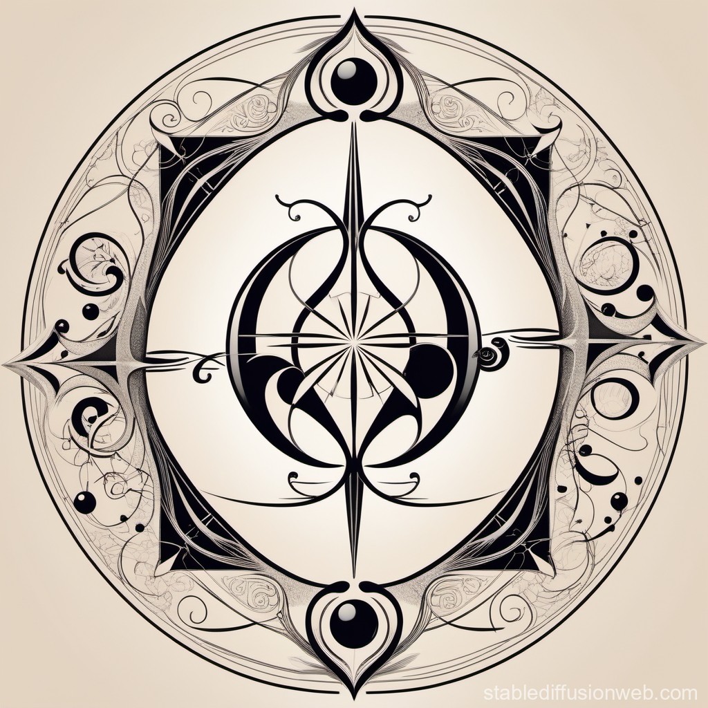 Intricate Black and White Mandala with Abstract Symmetry