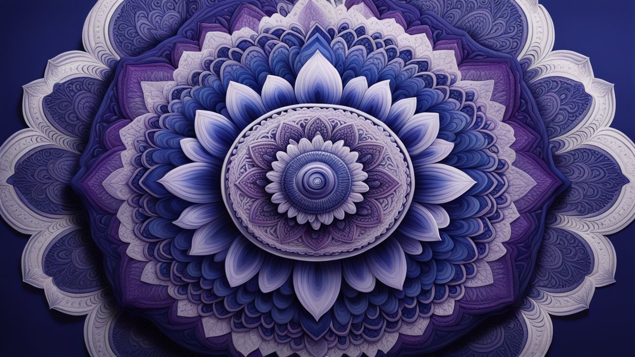 Intricate Blue and Purple Mandala Design