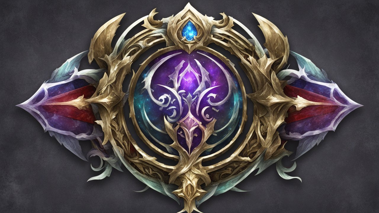 Intricate Fantasy Emblem with Cosmic Core