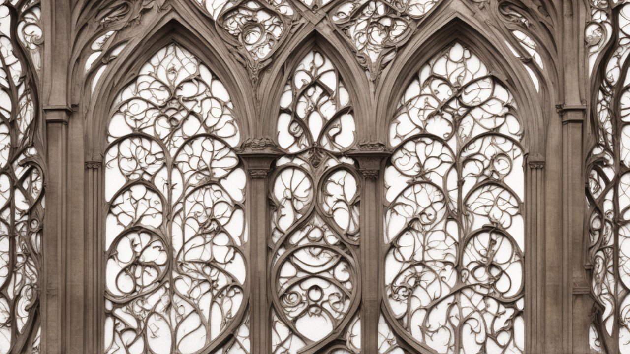 Intricate Gothic Window with Ornate Tracery