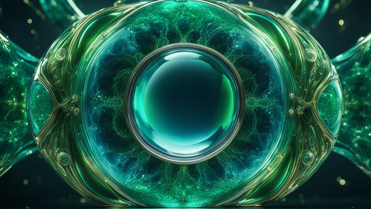 Intricate Green Abstract Orb with Organic Patterns