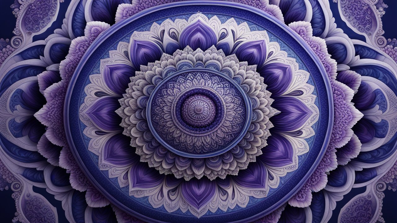 Intricate Purple and Blue Mandala Design