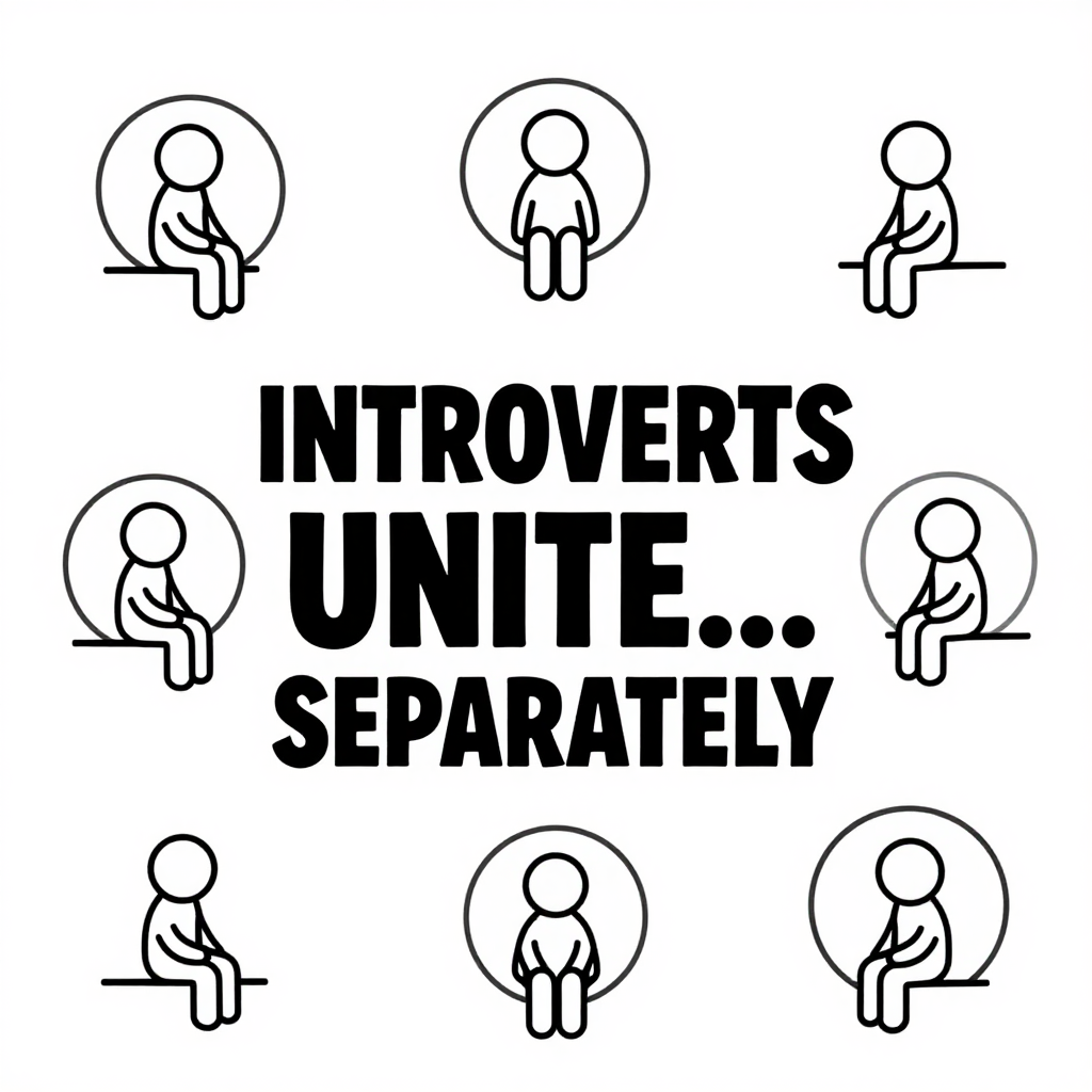 Introverts Unite Separately Minimalist Design