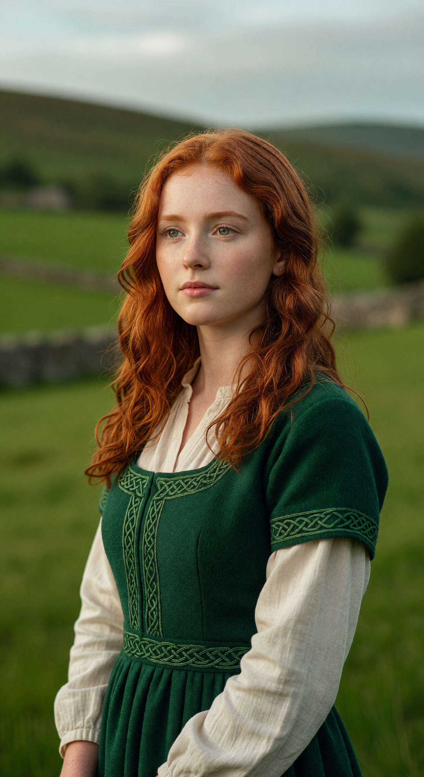 Irish Redhead in Traditional Celtic Dress