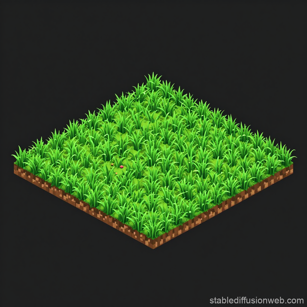 Isometric Pixel Art Grass Tile