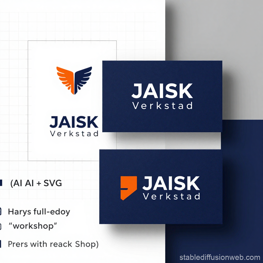 JAISK Verkstad Eagle Wing Logo and Business Card Design