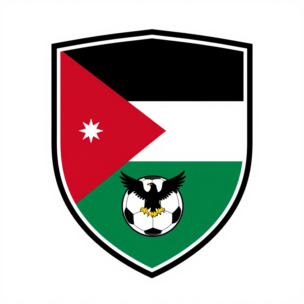 Jordan Football Crest with National Colors and Eagle