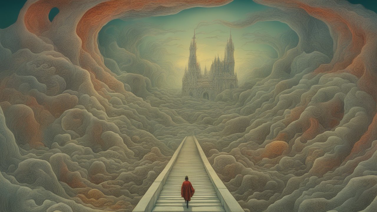 Journey to the Mystical Castle Through Clouded Realms