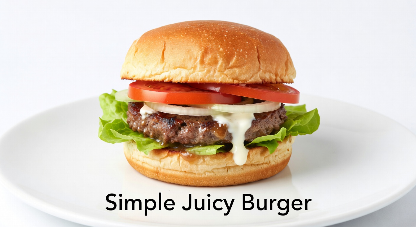 Juicy Burger on White Background