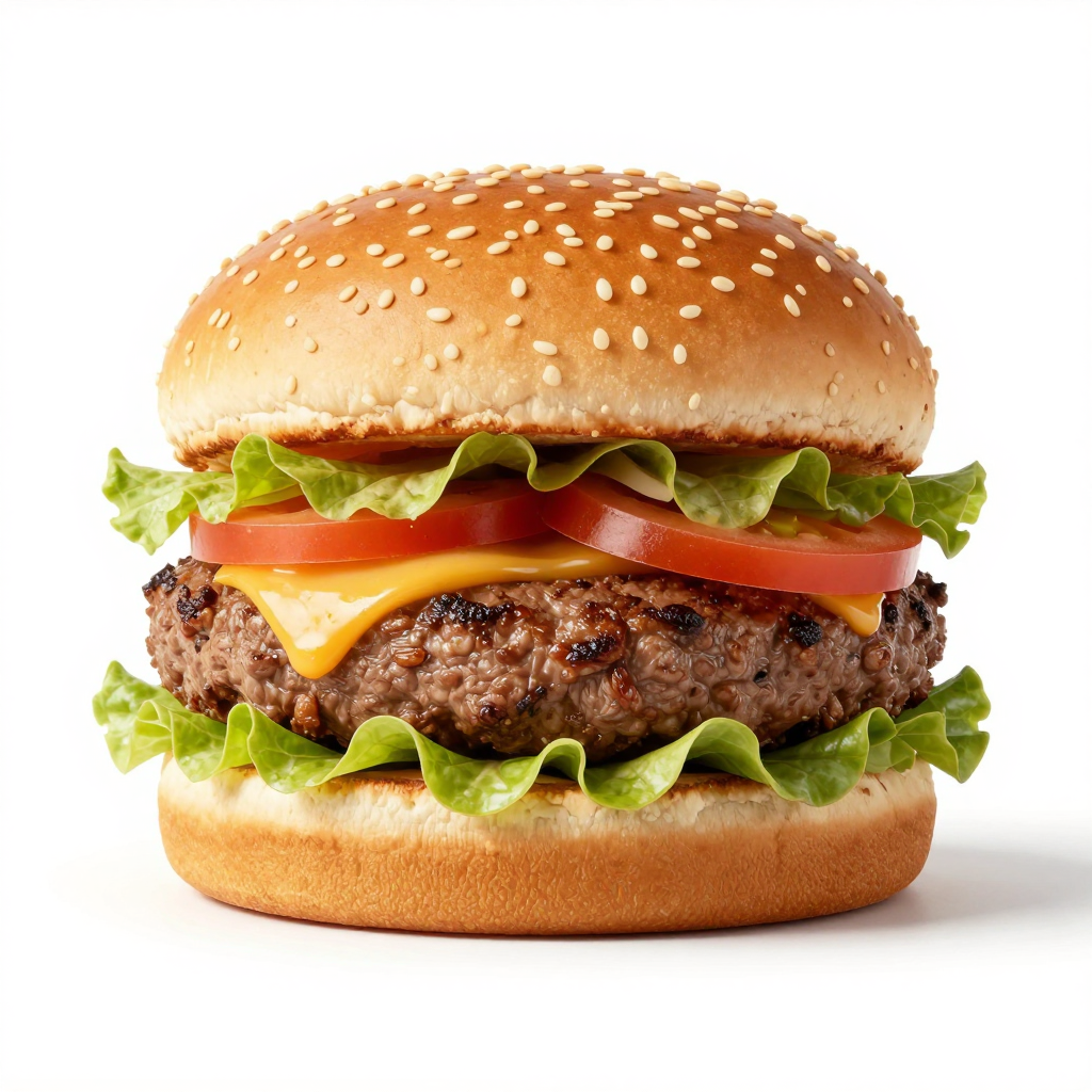 Juicy Cheeseburger with Lettuce and Tomato